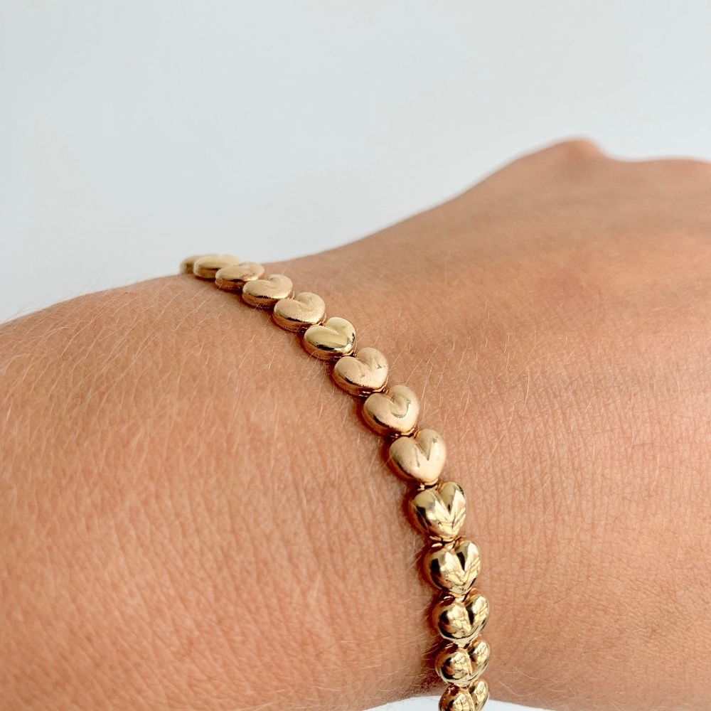 "I LOVE YOU MOM'” 10K Heart Bracelet